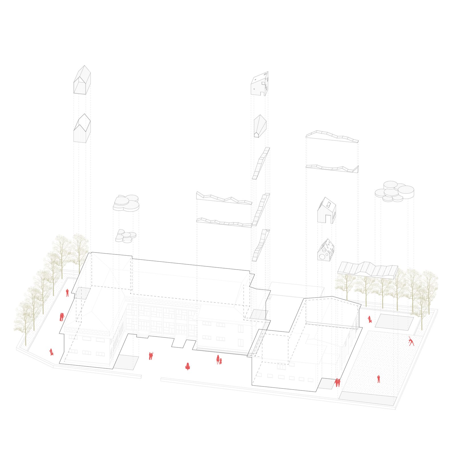 Disegno 14 — variazione palco con elementi a quota variabile