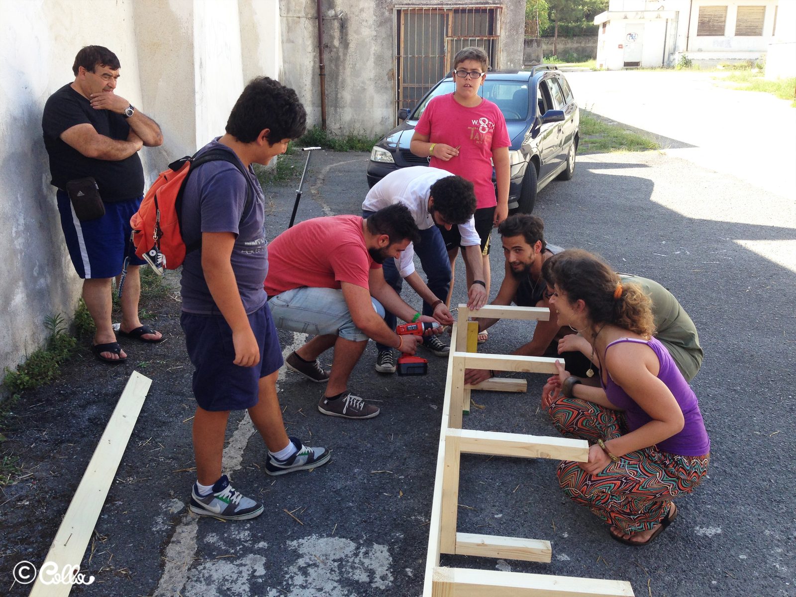 Cantiere Innesti — assemblaggio strutture in legno