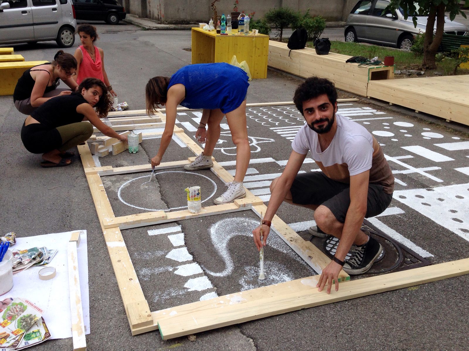 Cantiere Innesti — foto finale del gruppo prima dello smantellamento del cantiere