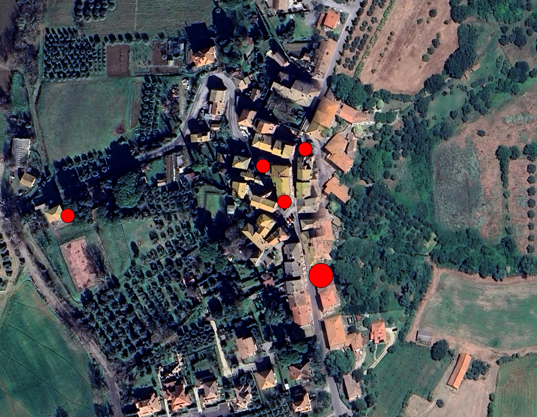 Gioiella — ortofoto con aree di intervento