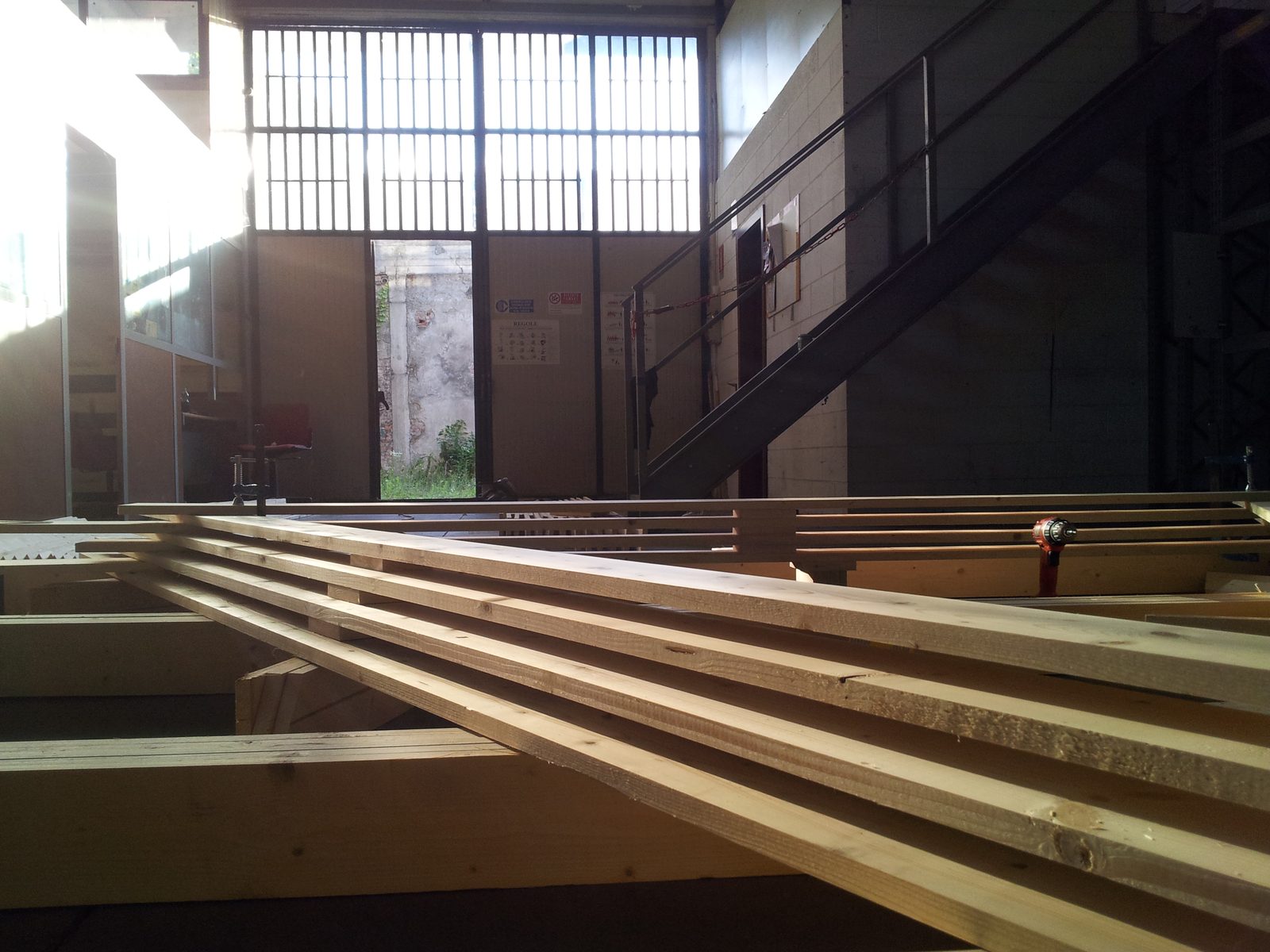 Cantiere Pausa — vista in progress dell'installazione