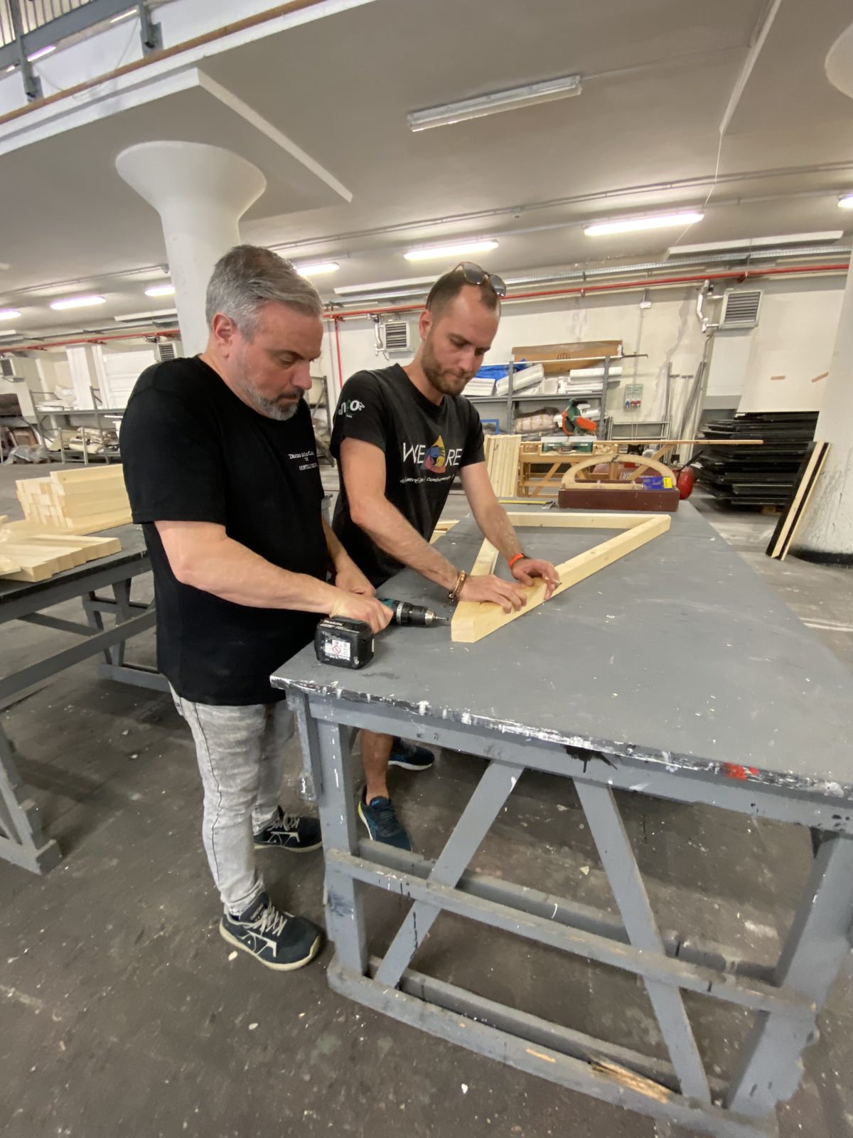 Cantiere R-EST-ART — taglio degli elementi lignei